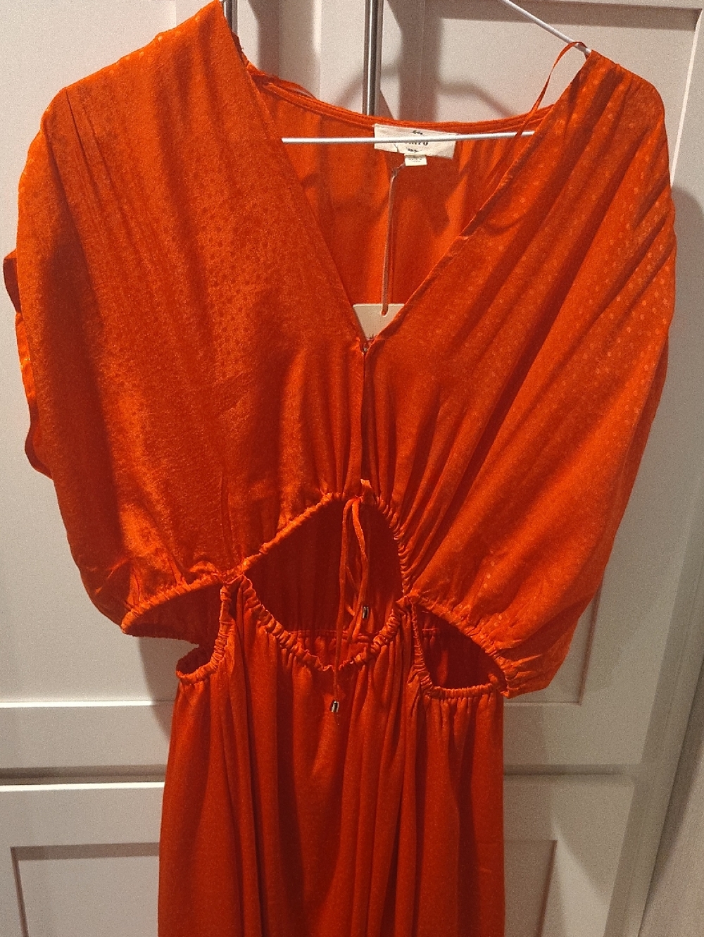 entro Coral Wrap-Style Maxi Dress
